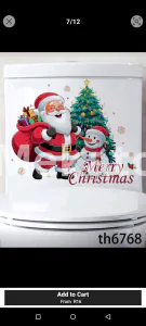 Christmas Santa Claus Tree Printed Toilet Stickers, Funny Santa Claus Toilet Lid Tank Decals, Removable Self-Adhesive Christmas Ornament Decor For Living Room Bathroom Home Bathroom Decor Bath Rug Floor Carpet Fall Decor Bathroom Accessories